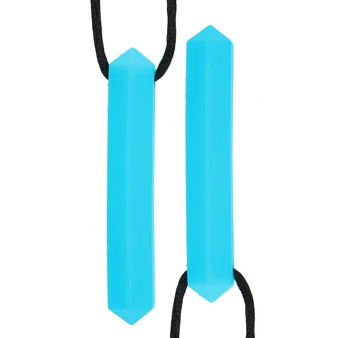 2 stuks Siliconen Bijtring Hittebestendig Waterdicht Kauw Hanger Ketting Sky Blue