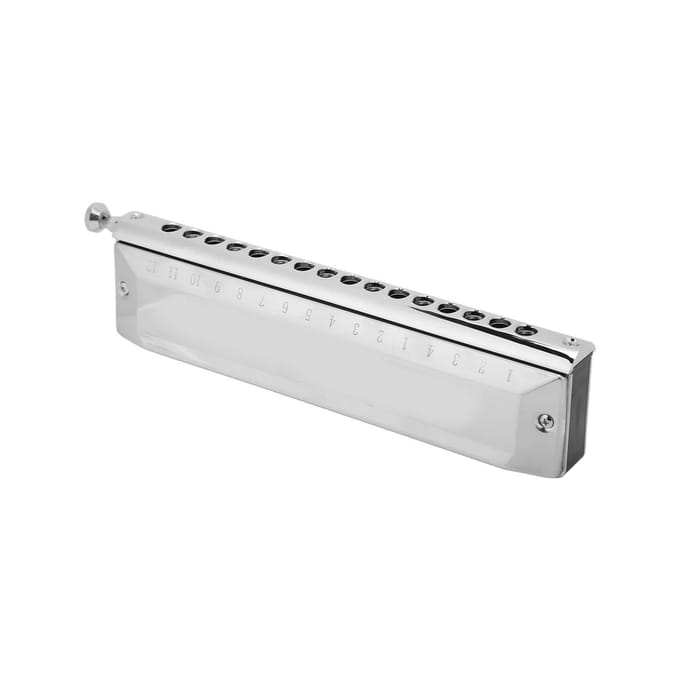 Harmonica 16 trous 64 tons, harmonica à bouche, gamme chromatique, instrument portable pour débutant white
