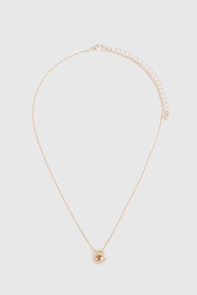boohoo Dames Halsketting met knoopdetail | Goud