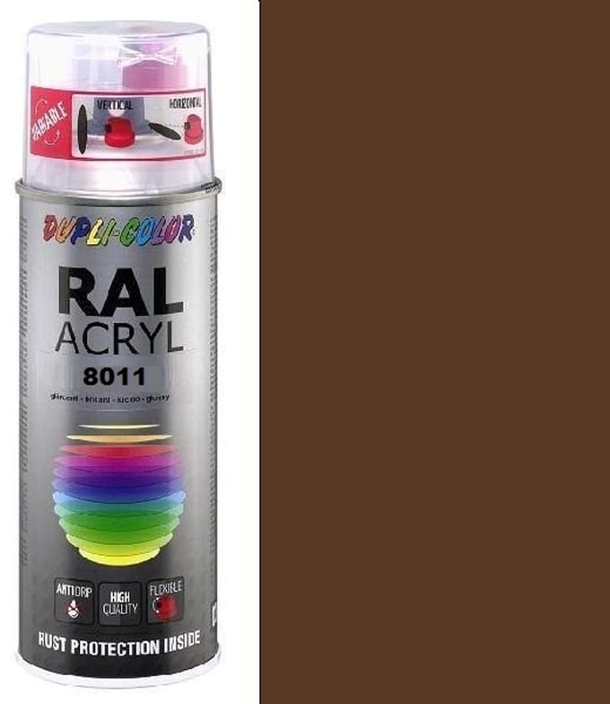 Dupli-Color acryllak hoogglans RAL 8011 notenbruin - 400 ml.