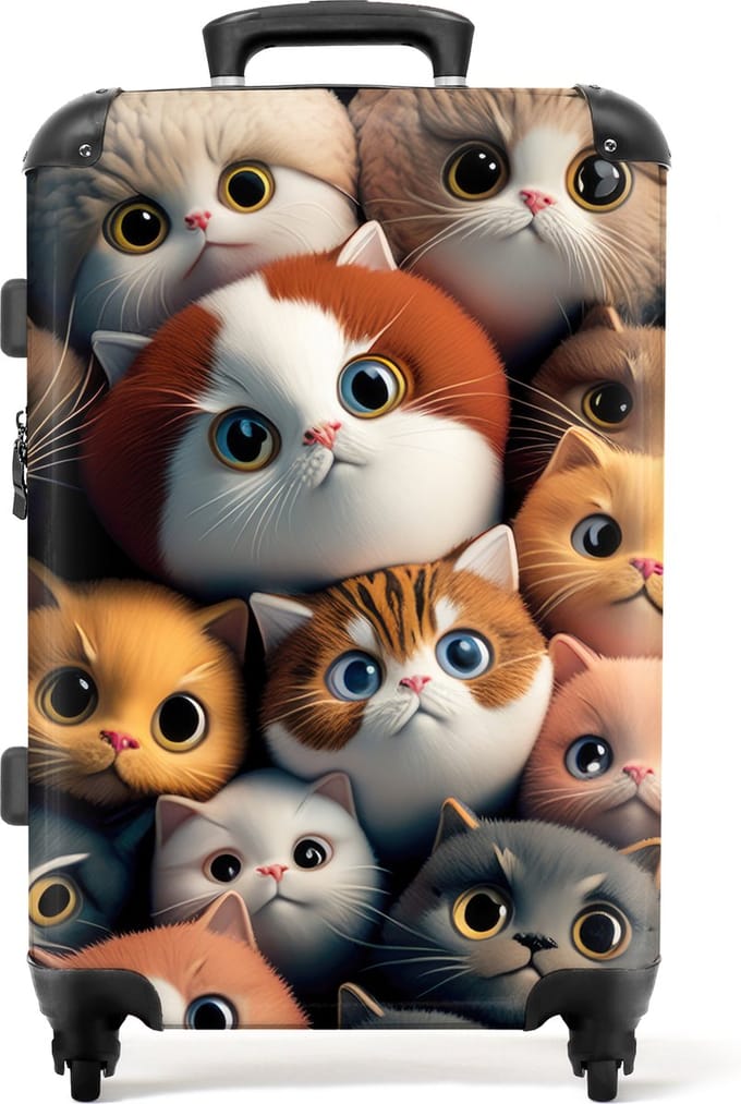 NoBoringSuitcases.com® - Kinderkoffer kittens - Kindertrolley - 20 kg bagage