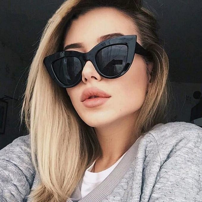 Cat Eye Zonnebril - Cat Eye Sunglasses - Zwart