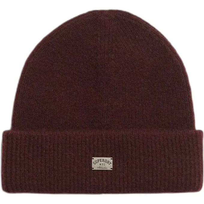 Superdry Geribbelde Gebreide Muts Red Grootte: 1SIZE