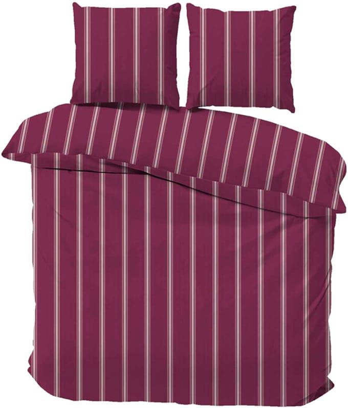 iSleep Dekbedovertrek Dian - Eenpersoons - 140x200/220 cm - Bordeaux