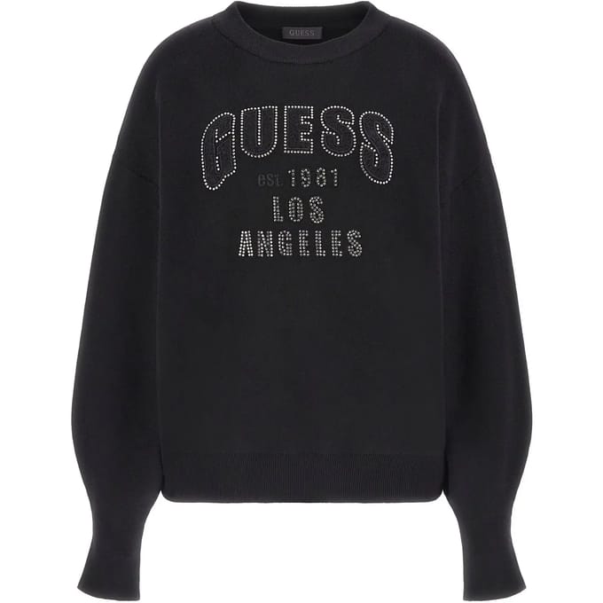Ronde hals trui vrouw Guess Leighton logo