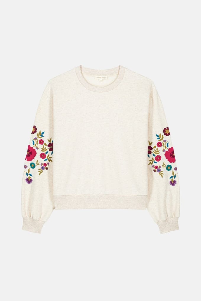 Louise Misha Sweatshirt Judith Heather Cream Maat: XL | Longsleeves Outlet | Dames | Beige