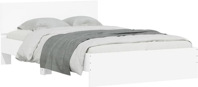 Wit Bedframe met Hoofdeinde 120x190 cm Inclusief Bedbodem