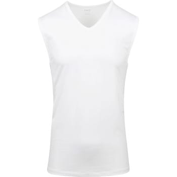 T-shirt Mey V-hals Dry Cotton Muscle Singlet Wit