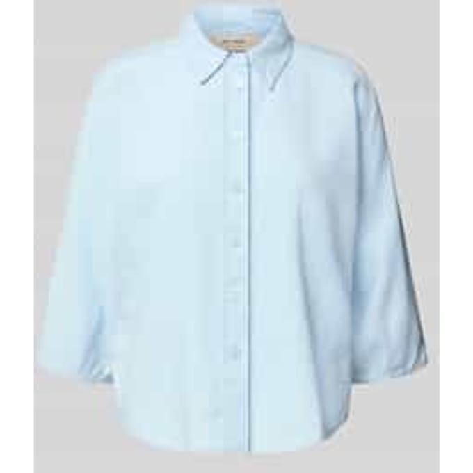 Regular fit blouse met linnen, model 'ANGELICA'
