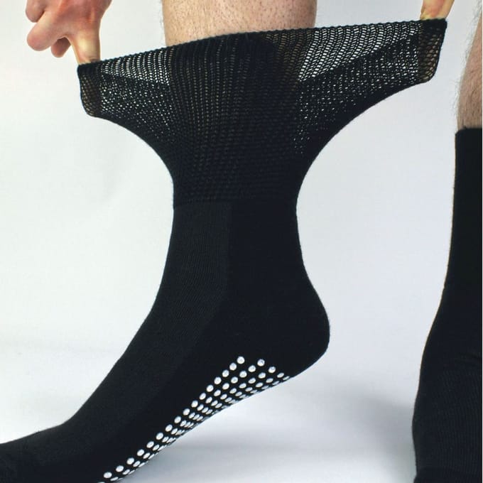 4-Pack Bamboe Diabetessokken met Grip voor Mannen en Vrouwen