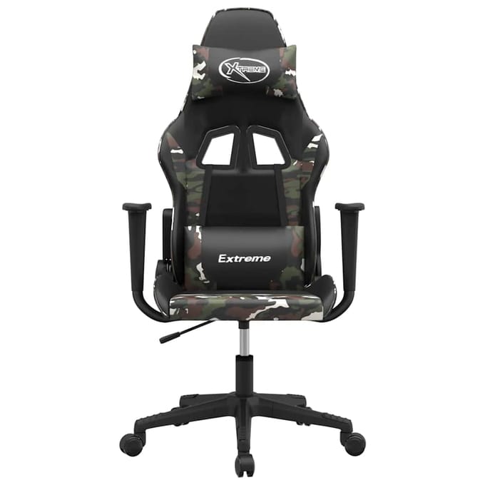 vidaXL - Gamestoel - kunstleer - zwart - en - camouflage