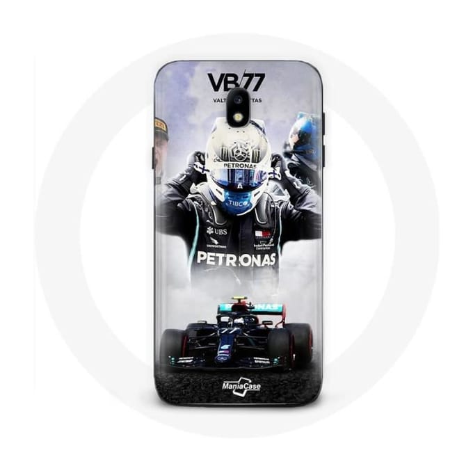 Coque pour Samsung Galaxy j7 2017 Formule 1 Valtteri Bottas pilote de course F1 Noir