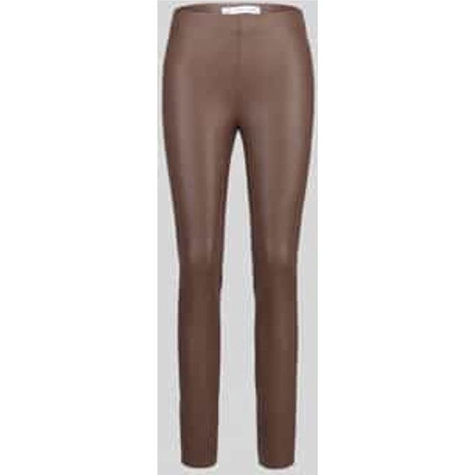 Slim fit kunstleren broek van viscosemix model 'RESA'