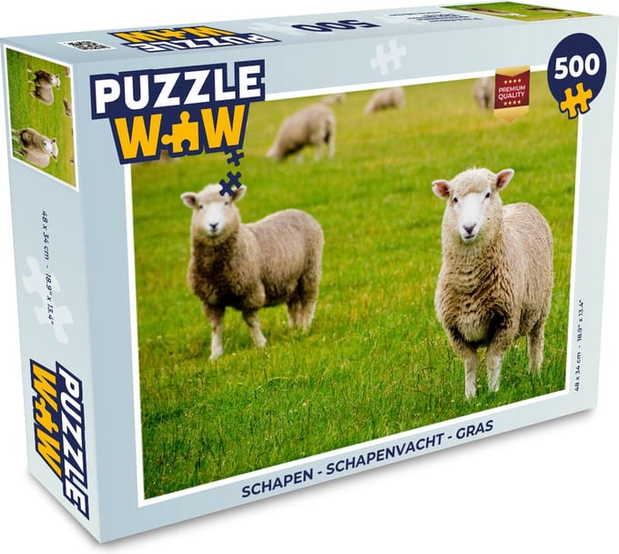 Puzzel Schapen - Schapenvacht - Gras - Legpuzzel - Puzzel 500 stukjes