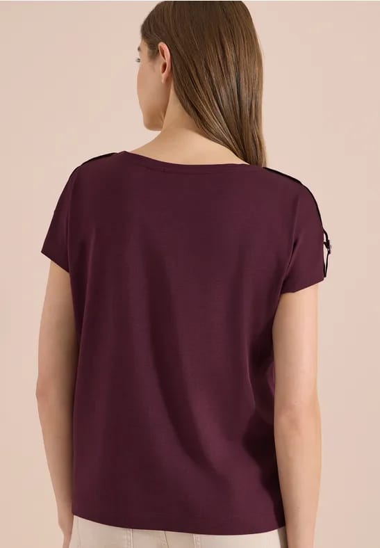 Shirt met korte mouwen en gespdetail