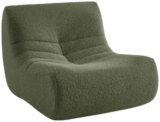 sweeek - Alpaca-effect stof fauteuil 1 zitplaats l 91 x b 105 x h 72cm - sokol