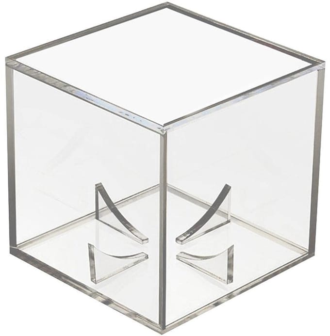 Dailygoods- Honkbaldoos Transparant - Vitrine Doos - Acryl - Souveniropslag - Professionele Presentatie - 8x8x8cm