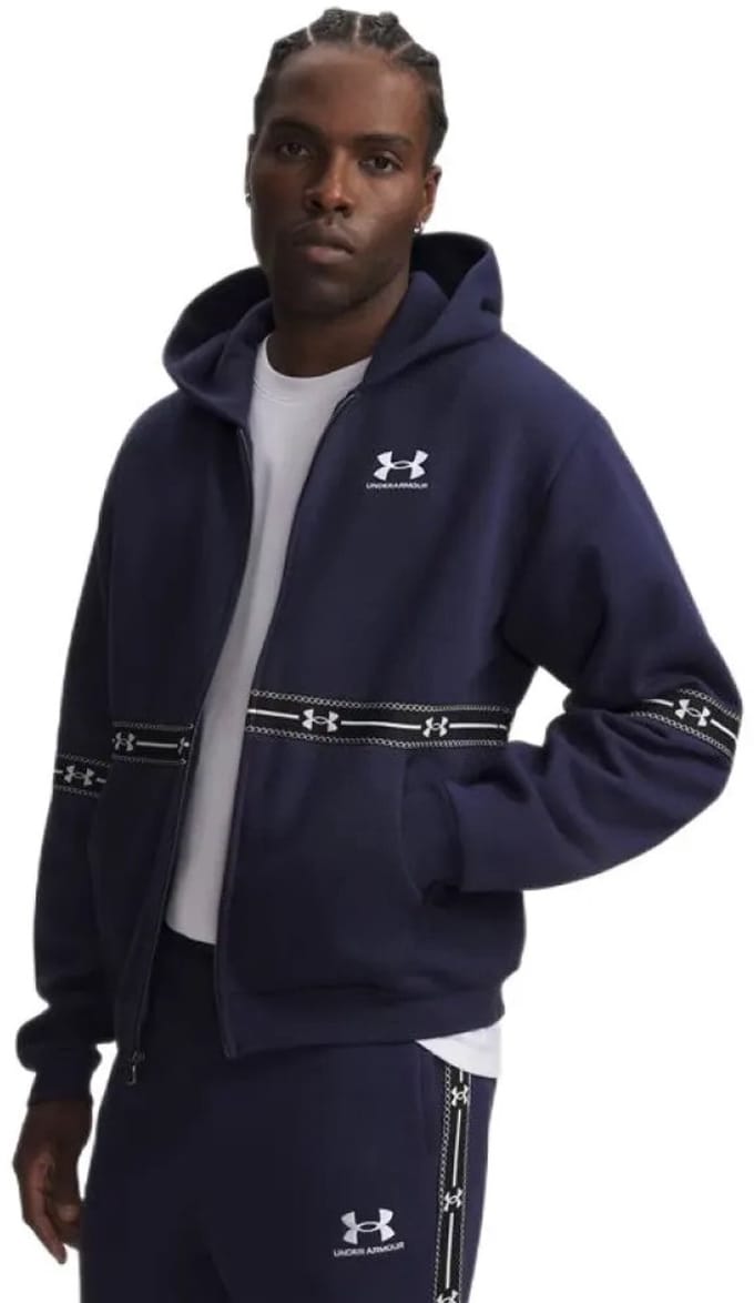 Under Armour Icon Fleece Taped Sweatshirt Met Rits Blauw M Man