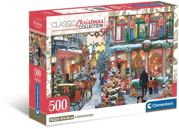 Clementoni legpuzzel kerst puzzel 500 stukjes besneeuwd dorp poster.