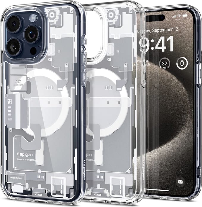 Spigen Ultra Hybrid Zero One MagSafe iPhone 15 Pro Max Hoesje Wit