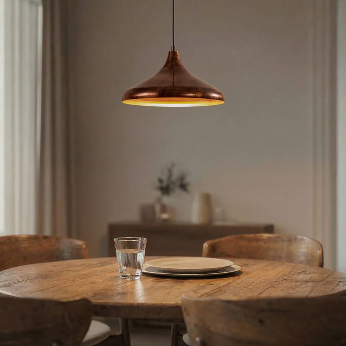 ROYALTECH Hanglamp Claus, koper/goud, Ø 35 cm, metaal