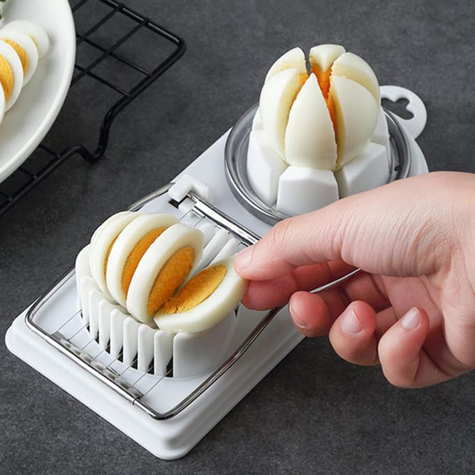Eiersnijder Multifunctionele Roestvrijstalen Eiersnijder voor Aardbei Champignon Keuken white