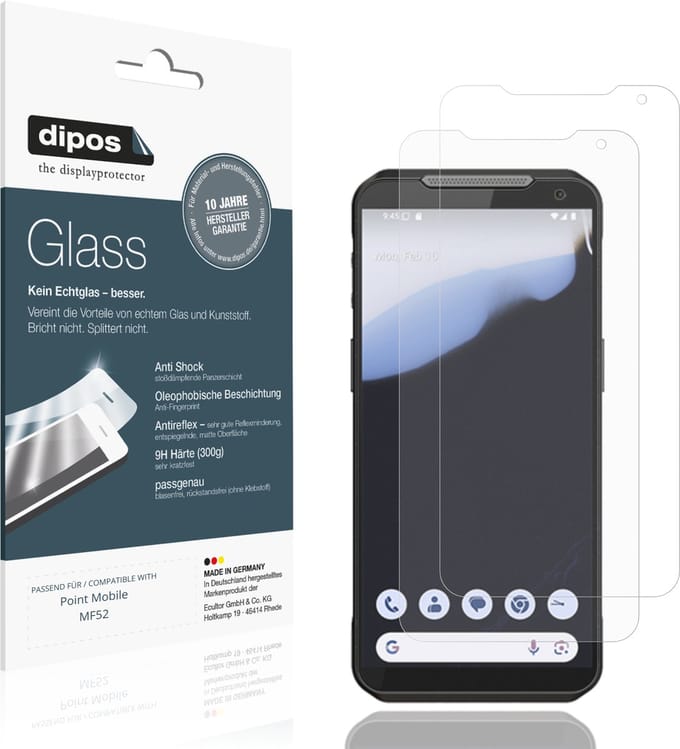 dipos – 2x Matte Pantserfolie geschikt voor Point Mobile MF52 | 9H Screenprotector