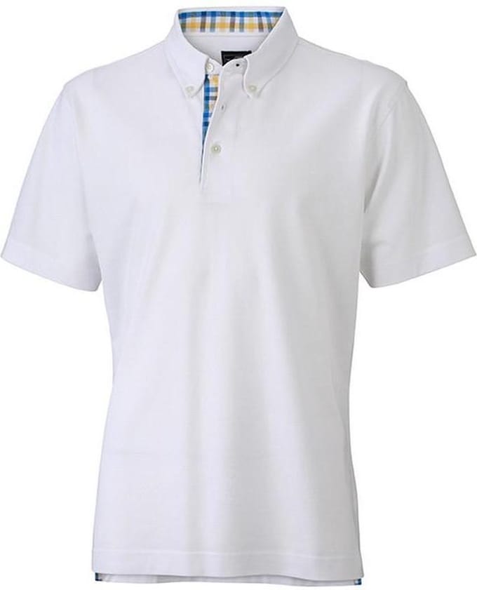 James and Nicholson Herenpolo (Wit/Blauw/Geel)