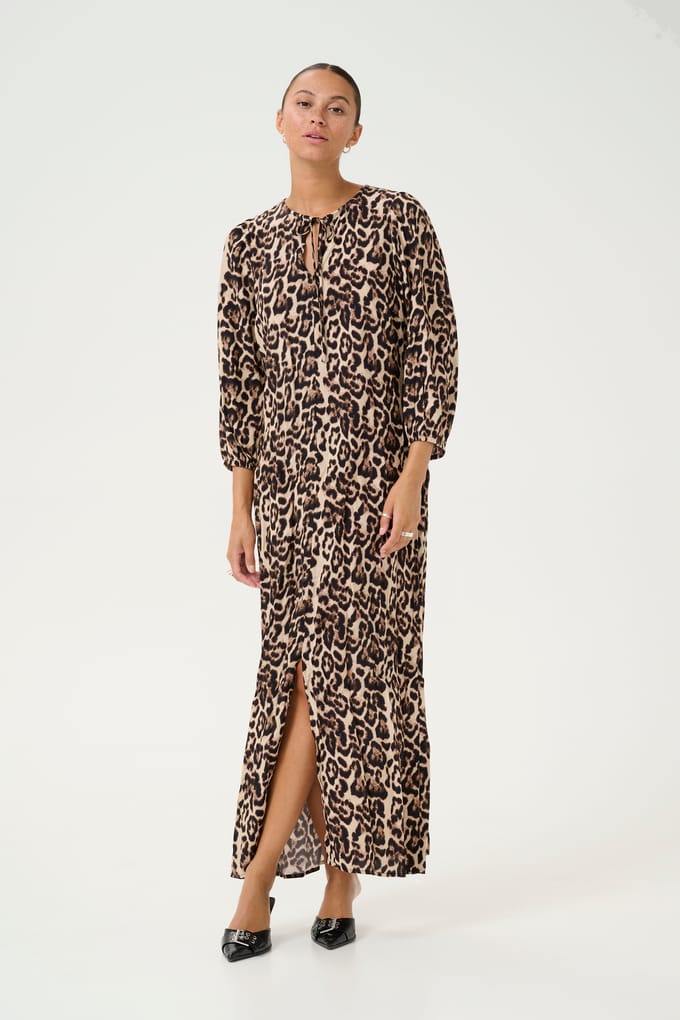 Jurk Tight fit Naturel Leopard Print