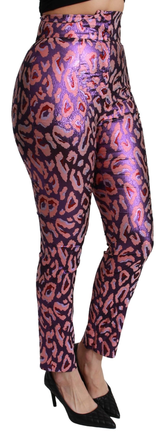 Dolce & Gabbana Vrouwen Multicolor Gedessineerde Geknipte Hoge Taille Broek