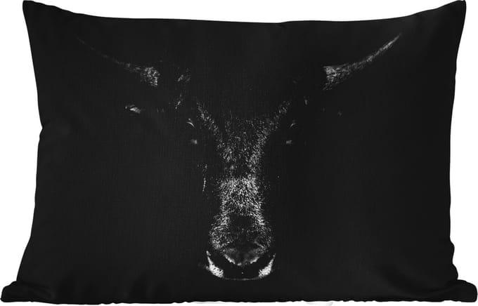 Buitenkussens - Stier - Dieren - Zwart - Wit - 60x40 cm - Weerbestendig