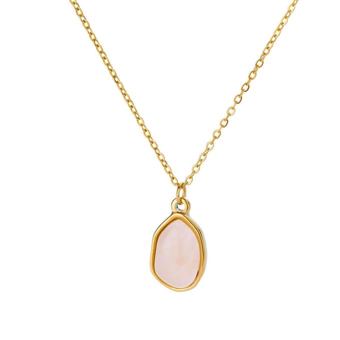 Ketting 'Rozenkwarts' Liefde | Stainless Steel Goud