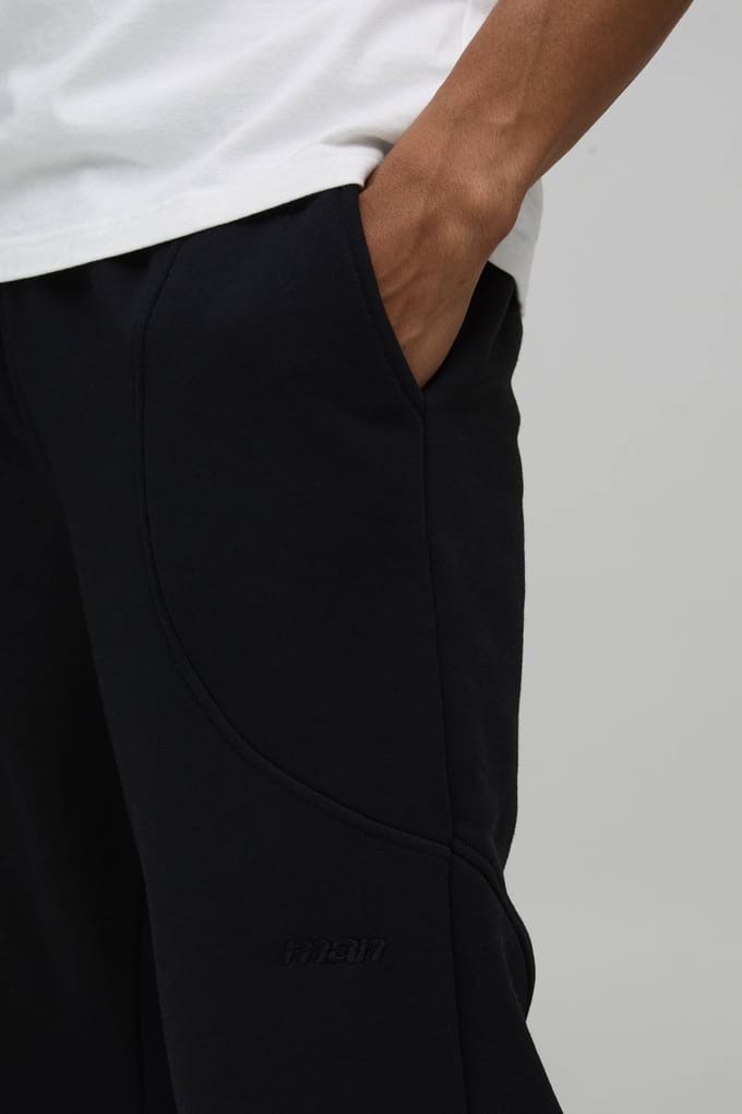 Relaxed Joggingbroek met Borduurdetails | Black | Size Medium