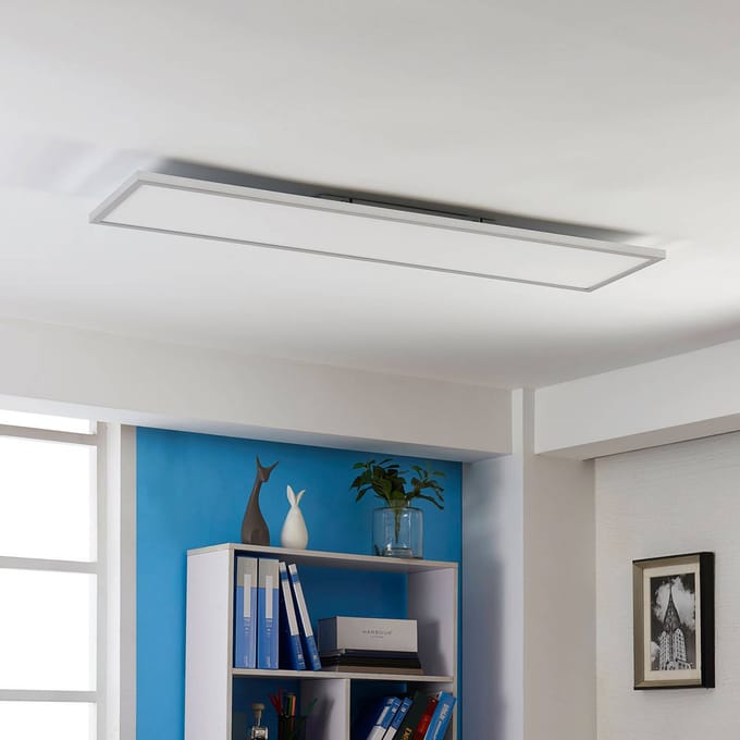 Arcchio LED paneel Arthur, 120 x 30 cm, zilver, 4000 K