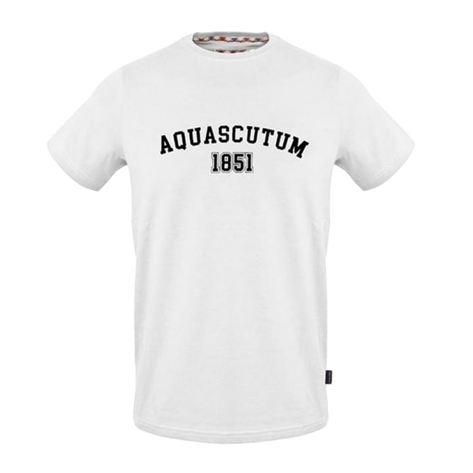 Aquascutum Heren Logo Crew Neck Regular T-shirt (Wit)