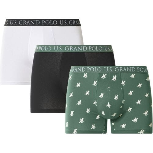 ESMARA MEN Heren boxer, 3 stuks (groen/zwart/wit, M)