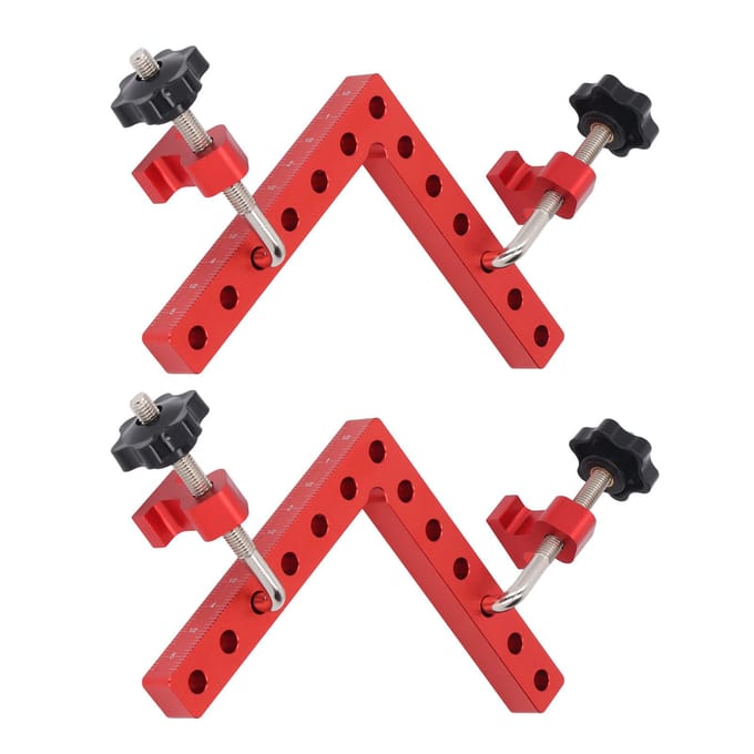 2 Sets 90 Graden Positioneringsvierkant Aluminiumlegering Metrisch Imperiaal Schaal Rechte Hoek Klem red