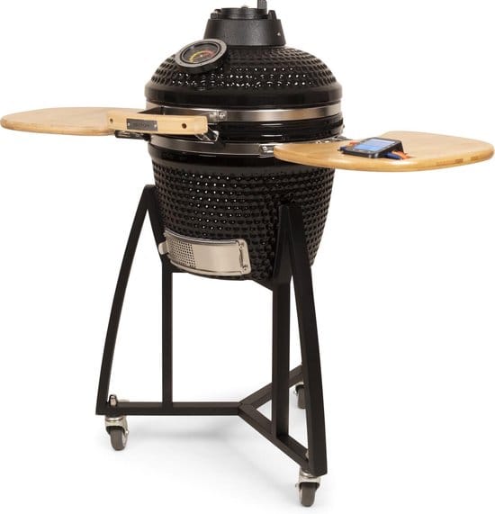 Patton Premium Kamado 16" - incl. Bluetooth kerntemperatuurmeter en LED verlichting - Medium - Ø34 cm - Zwart
