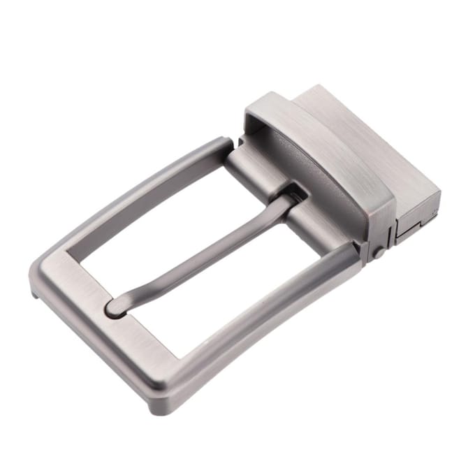 Heren riemgesp Single Prong rechthoekige pin omkeerbaar parelgrijs as described gray