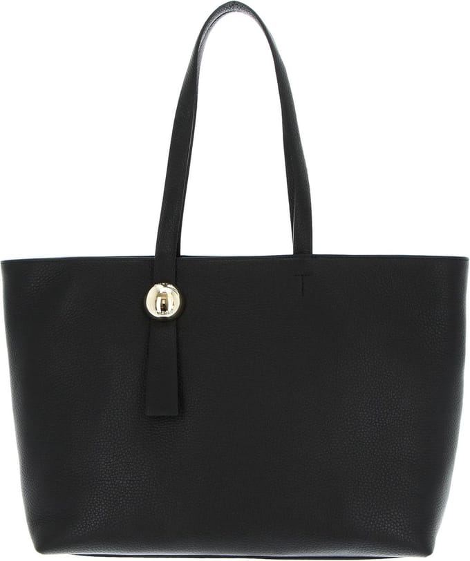 FURLA Leren Schoudertas Shopper Sfera Tote Bag Nero Zwart