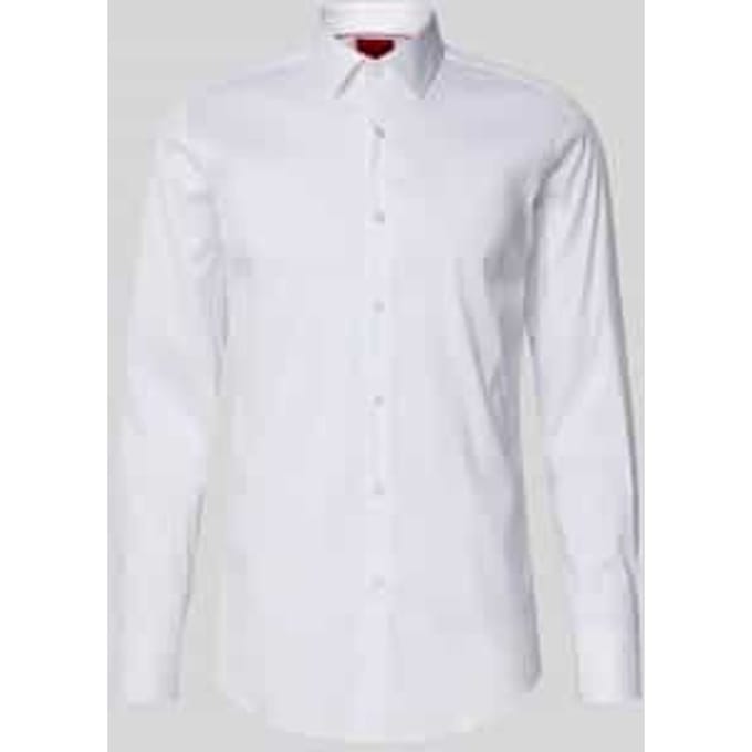HUGO Kenno slim fit overhemd - popeline - wit - Strijkvriendelijk - Boordmaat: 43