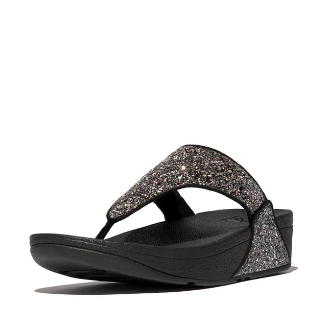 FitFlop Lulu Multi-Tonal Glitter Toe-Post Sandals Vrouwen - Zwart Multi