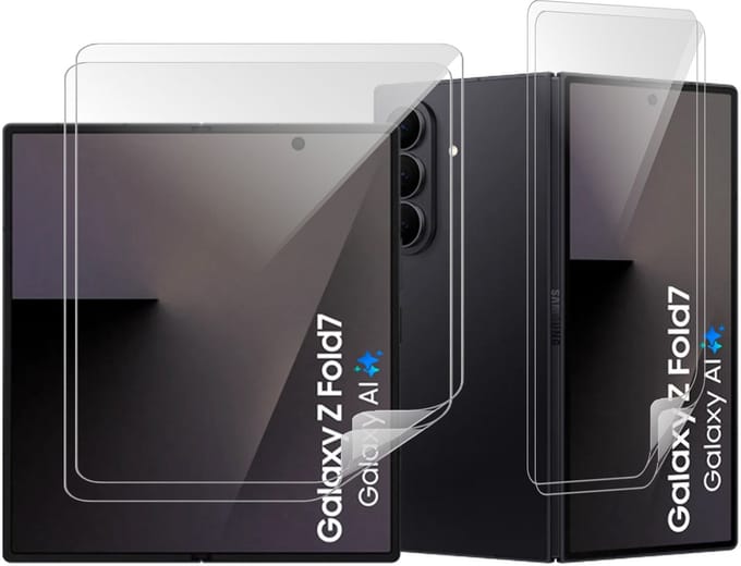 Screenprotector geschikt voor Samsung Galaxy Z Fold 7 - 2x Volledig Dekkend Premium PET Screen Protector