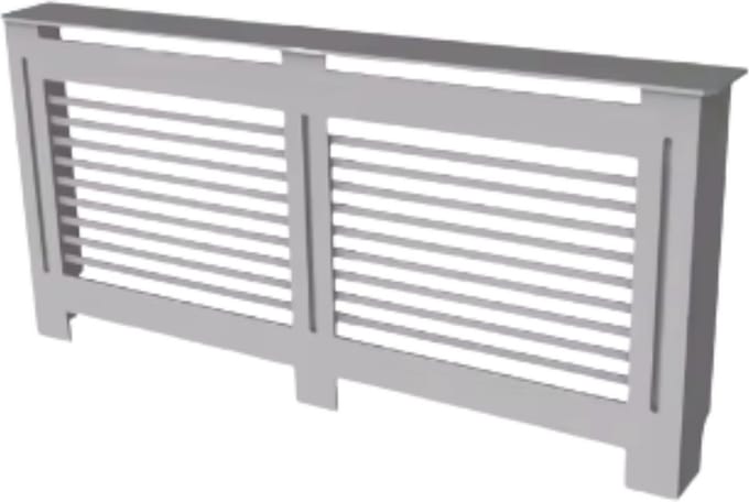 Radiatorombouw Grandiose - 172x92 cm - Ombouw rooster - Horizontale panelen - MDF - Stijlvol - Grijs