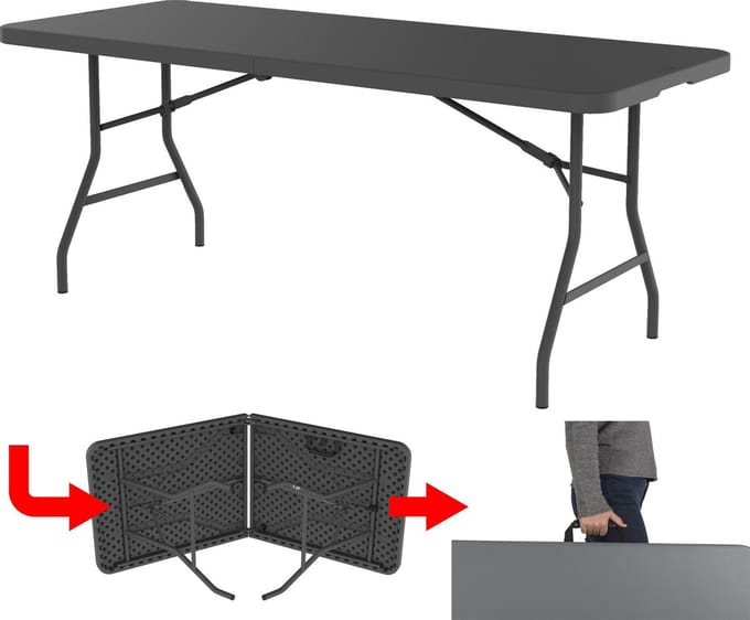 Klaptafel New Classic, Zown, Shark Grey, koffer 183 x 76 cm