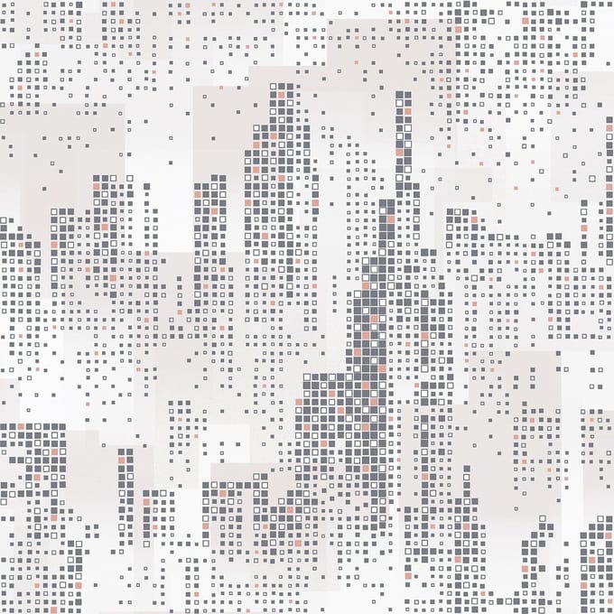 Dutch Wallcoverings - Loft- skyscrapers grafisch wit/zilv/roze - M463-03