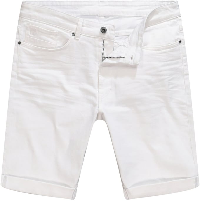 JP 1880 - Heren - Jeans-bermuda 5-pocket Straight Fit - Wit denim - Maat 68