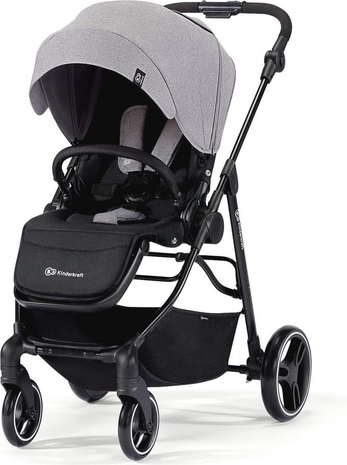 Inklapbare Kinderwagen met Slaapfunctie en Waterdichte Zonnekap - Grijs