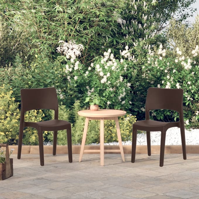 vidaXL - Tuinstoelen - 2 - st - polypropeen - mokkakleurig