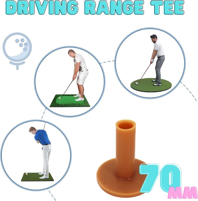 Driving range tee - 70mm - Driver tee rubber - Golfaccesoires - Golftrainingsmaterialen - Afslaan - Golf tees